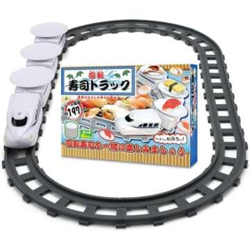Apettoey Sushi Train Rotating Table Food Train Battery Powered Electric Train Toy Japanese Sashimi P...