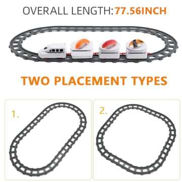 Apettoey Sushi Train Rotating Table Food Train Battery Powered Electric Train Toy Japanese Sashimi Plates Sushi Serving Tray Under Christmas Tree Train Track for Kids Boys Girls