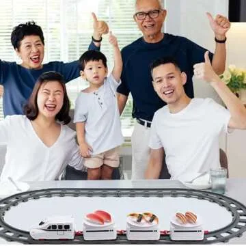 Apettoey Sushi Train Rotating Table Food Train Battery Powered Electric Train Toy Japanese Sashimi Plates Sushi Serving Tray Under Christmas Tree Train Track for Kids Boys Girls