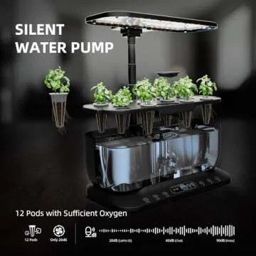 Spider Farmer SmartG12 Hydroponics Growing System, 12 Pods Indoor Garden with 36W LED Grow Light Full-Spectrum, APP & WiFi Controlled, 6L Water Tank, Pump System, Automatic Timer