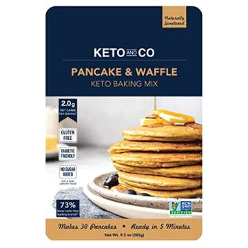 Keto Pancake & Waffle Mix by Keto and Co | Fluffy, Gluten Free, Low Carb Pancakes | 2.0g Net Carbs p...