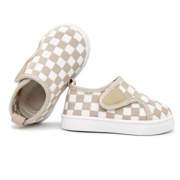 iSusuJo Baby Walking Shoes Boys Girls Sneakers Infant First Walker Shoes 6 9 12 15 18 24 Months Camel White Size 18-24 Months Toddler