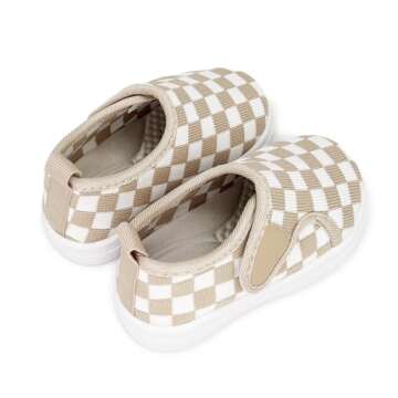 iSusuJo Baby Walking Shoes Boys Girls Sneakers Infant First Walker Shoes 6 9 12 15 18 24 Months Camel White Size 18-24 Months Toddler