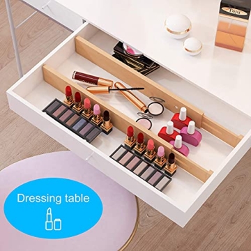 BMOSU 8 Pack Bamboo Adjustable Drawer Dividers