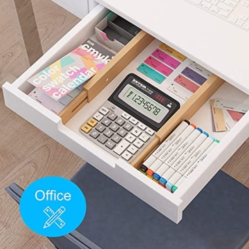 BMOSU 8 Pack Bamboo Adjustable Drawer Dividers