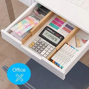 BMOSU 8 Pack Bamboo Adjustable Drawer Dividers