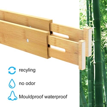 BMOSU 8 Pack Bamboo Adjustable Drawer Dividers