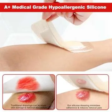 FRESINIDER 2x5" Silicone Foam Wound Dressing - 10 Pack