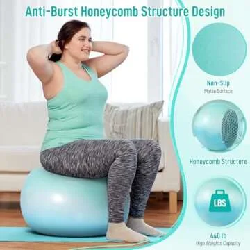 Sportneer Extra Thick Exercise Ball - Ideal for Fitness and Therapy