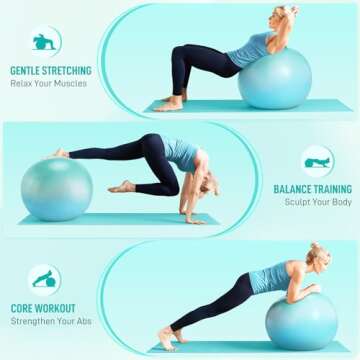 Sportneer Extra Thick Exercise Ball - Ideal for Fitness and Therapy