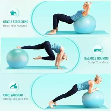 Sportneer Extra Thick Exercise Ball - Ideal for Fitness and Therapy