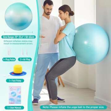 Sportneer Extra Thick Exercise Ball - Ideal for Fitness and Therapy