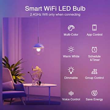 GHome Smart Light Bulbs, A19 E26 Color Changing Led Bulb Works with Alexa, Google Home, App & Voice ...