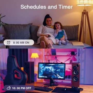 GHome Smart Light Bulbs, A19 E26 Color Changing Led Bulb Works with Alexa, Google Home, App & Voice Control, 2.4Ghz WiFi Only, 800 Lumens, Dimmable RGB Warm White 2700K Smart Home Lighting, 4 Pack