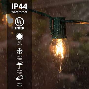 Vintage C9 Christmas String Lights - 50 FT for Holiday Decor