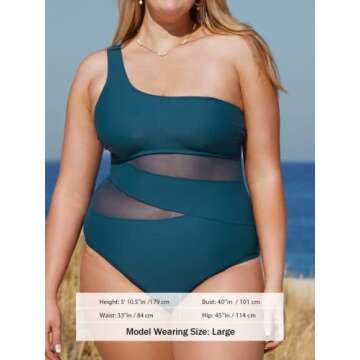 Stylish CUPSHE Plus Size One-Shoulder Swimsuit