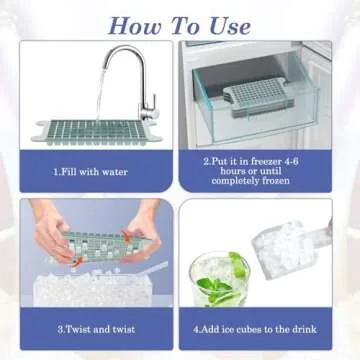Mini Ice Cube Tray for Freezer: GGUW Nugget Ice Cube Tray with Bin - Crushed Ice Tray Making 4×117 PCS Icecube - Easy Release Iced Maker Trays