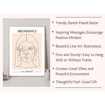 JUJU'S VIBES Pastel Danish Room Decor - Aesthetic Wall Art for Women, Teen - Wall Collage Pictures P...