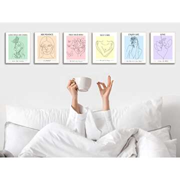 JUJU'S VIBES Pastel Danish Room Decor - Aesthetic Wall Art for Women, Teen - Wall Collage Pictures Prints, Cute Posters Clean Girl for Bedroom, College Dorm Apartment - 8x10 Set of 6 UNFRAMED.