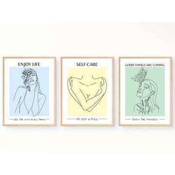 JUJU'S VIBES Pastel Danish Room Decor - Aesthetic Wall Art for Women, Teen - Wall Collage Pictures Prints, Cute Posters Clean Girl for Bedroom, College Dorm Apartment - 8x10 Set of 6 UNFRAMED.