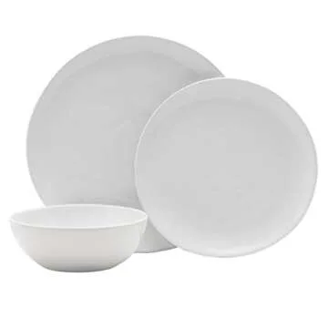 Everyday White Organic 12 Piece Dinnerware Set, Service For 4