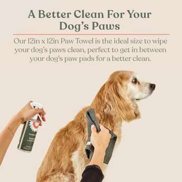 Dandylion Paw Towel | Quick-Drying & Absorbent Dog Towel for Cleaning Paws | Gentle Waffle Weave Cotton for Small & Large Dogs | Towels for Dogs | 12 x 12 Inch
