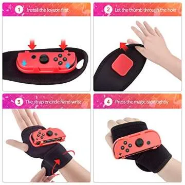 Wrist Strap for Switch Just Dance 2025 2024 2023 2022 2021 2020 2019 Boxing Design (Free The Hands,Dance Freely with Rhythm) More Fun to The Dance
