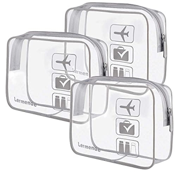 Lermende Clear Makeup Bag, TSA Approved Makeup Bag Organizer & Cosmetic Bag for Women With Zipper, Q...