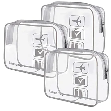 Lermende Clear Makeup Bag Organizer - TSA Approved for Travel
