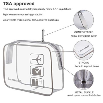 Lermende TSA Approved Clear Makeup and Toiletry Bag