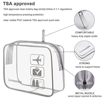 Lermende TSA Approved Clear Makeup and Toiletry Bag