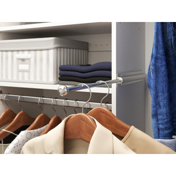Easy Track 12 Inch Sliding Wardrobe Rod for Closet Organizing