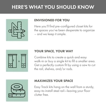 Easy Track 12 Inch Sliding Wardrobe Rod for Closet Organizing