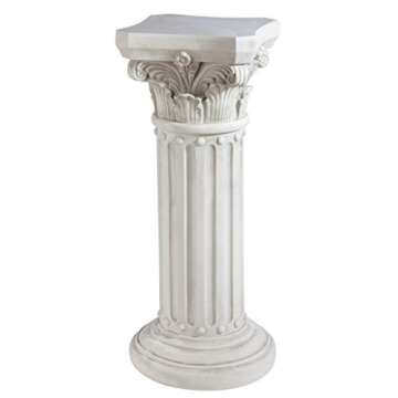 Design Toscano KY60748 Athena Corinthian Garden Plinth Base Statuary Pedestal, Medium, Antique Stone Finish