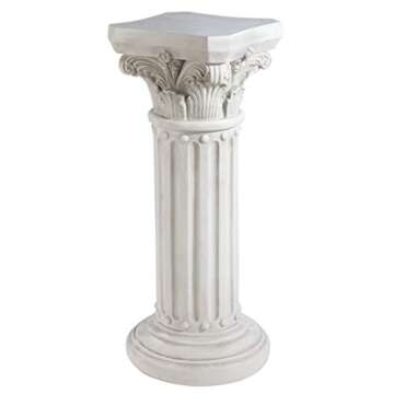 Design Toscano KY60748 Athena Corinthian Garden Plinth Base Statuary Pedestal, Medium, Antique Stone Finish