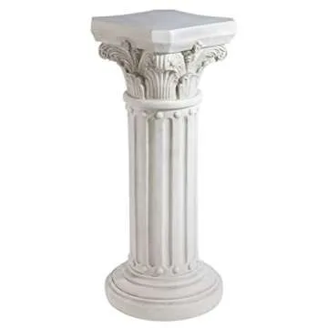 Design Toscano KY60748 Athena Corinthian Garden Plinth Base Statuary Pedestal, Medium, Antique Stone Finish