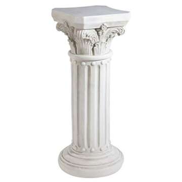 Design Toscano KY60748 Athena Corinthian Garden Plinth Base Statuary Pedestal, Medium, Antique Stone Finish