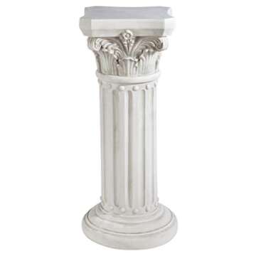 Design Toscano KY60748 Athena Corinthian Garden Plinth Base Statuary Pedestal, Medium, Antique Stone Finish
