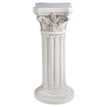 Design Toscano KY60748 Athena Corinthian Garden Plinth Base Statuary Pedestal, Medium, Antique Stone Finish