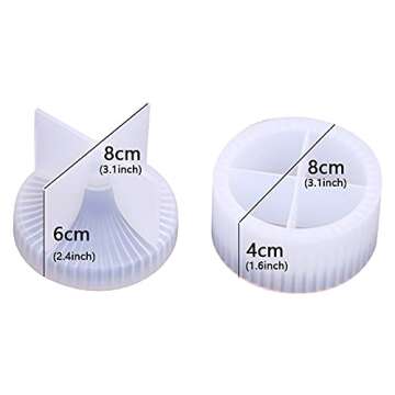 Box Resin Mold Silicone- Storage Rresin Jar Mold with Lid Jewelry Box Silicone Molds for Resin DIY Round Stripe Resin Molds