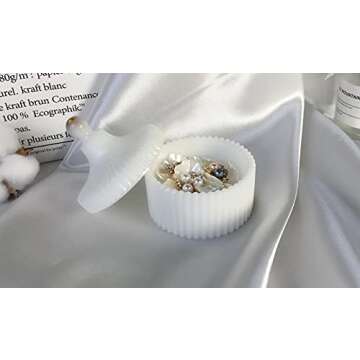 Box Resin Mold Silicone- Storage Rresin Jar Mold with Lid Jewelry Box Silicone Molds for Resin DIY Round Stripe Resin Molds