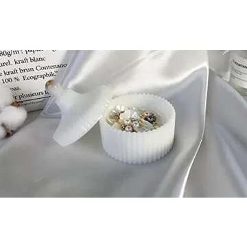 Box Resin Mold Silicone- Storage Rresin Jar Mold with Lid Jewelry Box Silicone Molds for Resin DIY Round Stripe Resin Molds