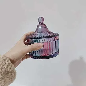 Box Resin Mold Silicone- Storage Rresin Jar Mold with Lid Jewelry Box Silicone Molds for Resin DIY Round Stripe Resin Molds