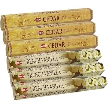 French Vanilla Incense Sticks and Cedar Incense Sticks with Incense Holder Bundle for Home Fragrance and Spiritual Décor