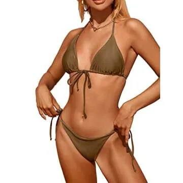 Bikinis Swimsuit Set for Women Swimwear Triangle Bathing Suit Tie String Thong
