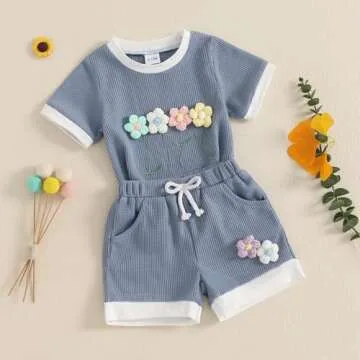 Amnnchya Toddler Floral Summer Outfit for Girls