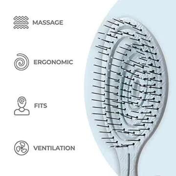 Ninabella Organic Detangling Hair Brush for Women, Men & Children - Does not Pull on Hair - Hair Straightening Brushes for Straight, Curly & Wet Hair - Unique Spiral Hairbrush