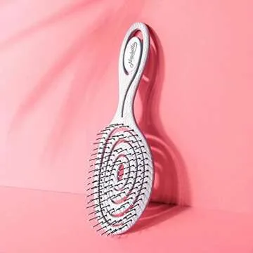 Ninabella Organic Detangling Hair Brush for Women, Men & Children - Does not Pull on Hair - Hair Straightening Brushes for Straight, Curly & Wet Hair - Unique Spiral Hairbrush