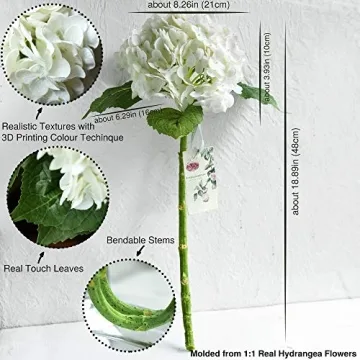 Lifelike FiveSeasonStuff Silk Hydrangea Flowers for Arrangements