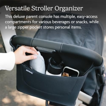 UPPAbaby Carry-All Parent Organizer Fits on Vista, Cruz, Minu, G-Series Strollers Secure Zippered Pocket + Beverage Compartments